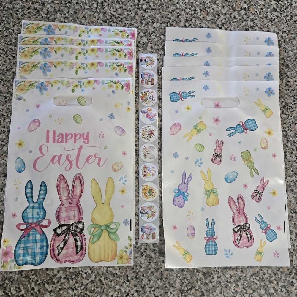 Easter Bunny Party Favor Bags - 20 Pieces
